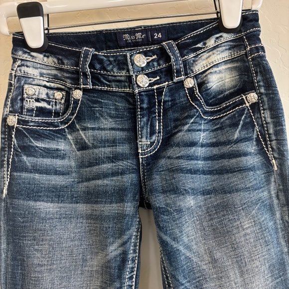 Miss Me Women's Horseshoe Pocket Bootcut Jeans, Size24, mid-rise, western - Picture 7 of 10